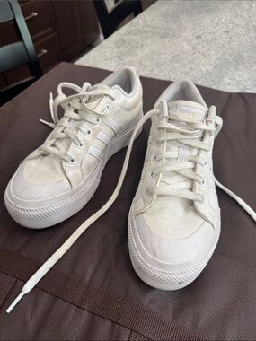 Adidas Canvas Low-Top Sneakers in Off-White